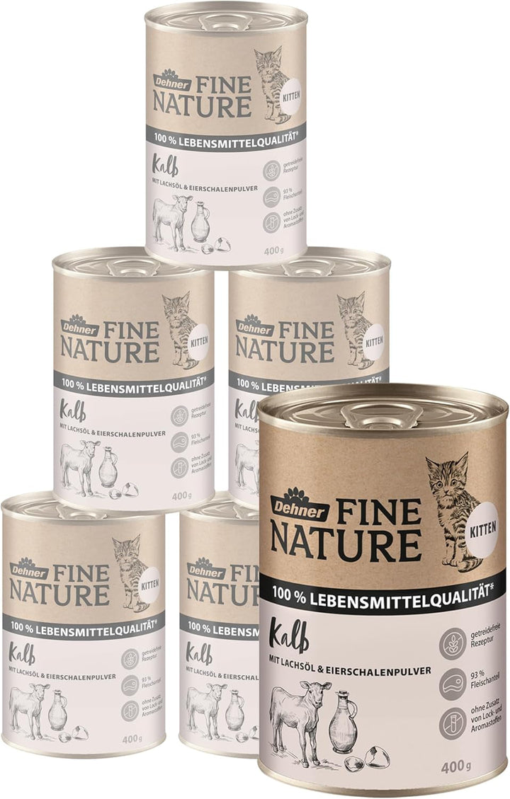 Hrană pentru pisici Dehner Fine Nature, hrană umedă fără cereale, pentru pisici adulte, curcan, cutie 6 X 200 G (1,2 kg)