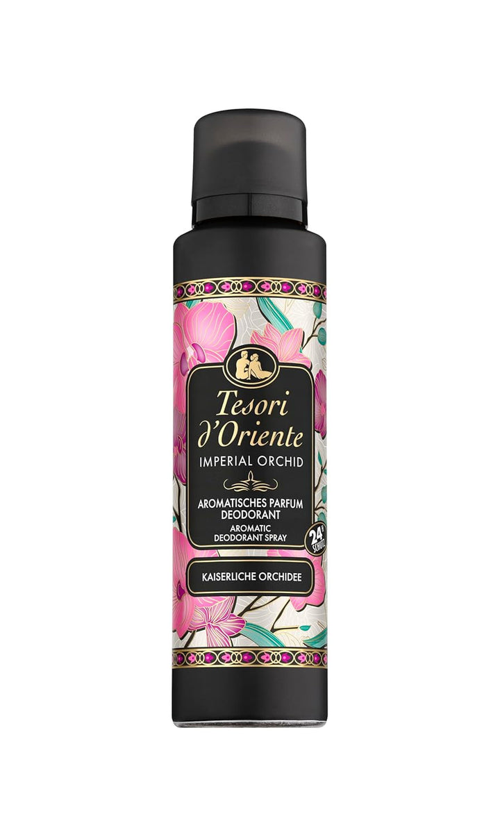 Deodorant parfumat aromatic TESORI D'ORIENTE „Byzantium” 150 ml, cu trandafir negru și labdanum, protecție 24 de ore, ritual de wellness pentru corp și simțuri