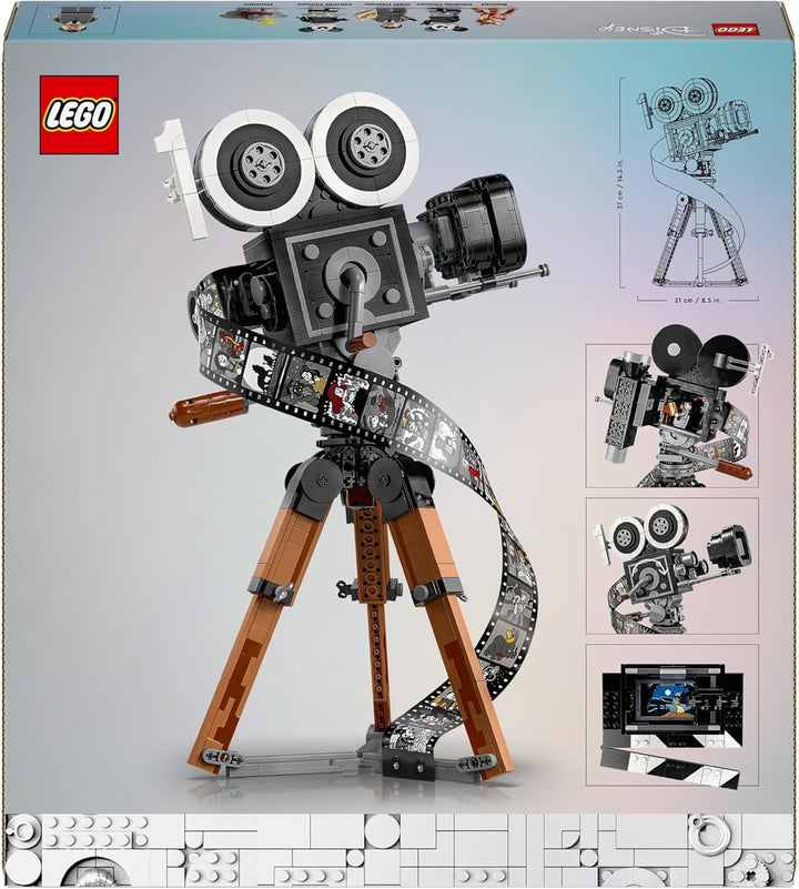 LEGO | Disney Camera - Tribute to Walt Disney, Set pentru adulți cu mini figurine Mickey și Minnie Mouse, figurine Bambi și Dumbo, Cadou pentru femei, bărbați și fani, Expoziție 43230