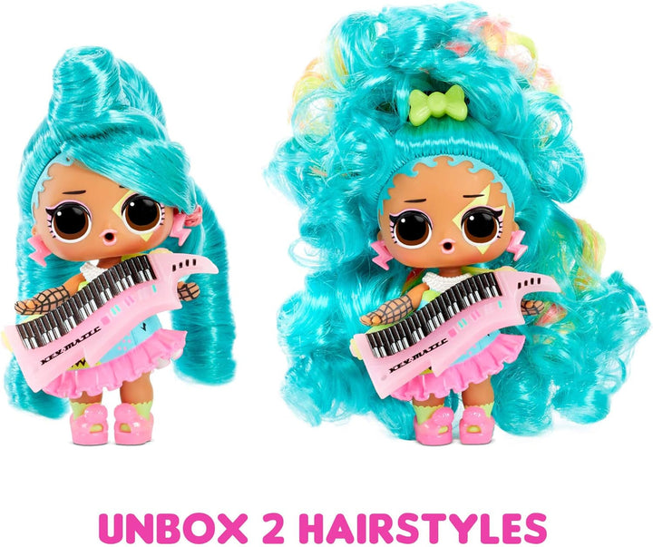 Surpriză L.O.L.! 566977E7C Remix hair flip dolls - Articol de colecție - 15 surprize - Cu capac de păr, accesorii și muzică