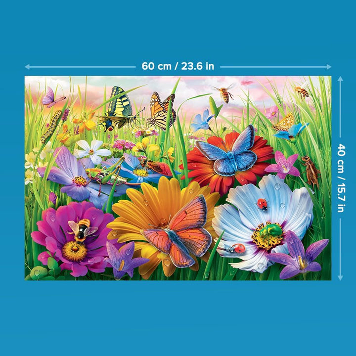 Trefl - Easypiece Puzzle: Insecte pe pajiște - 300 de piese - piese mari, ușor de puzzleat, pentru adulți și copii de la 10 ani în sus