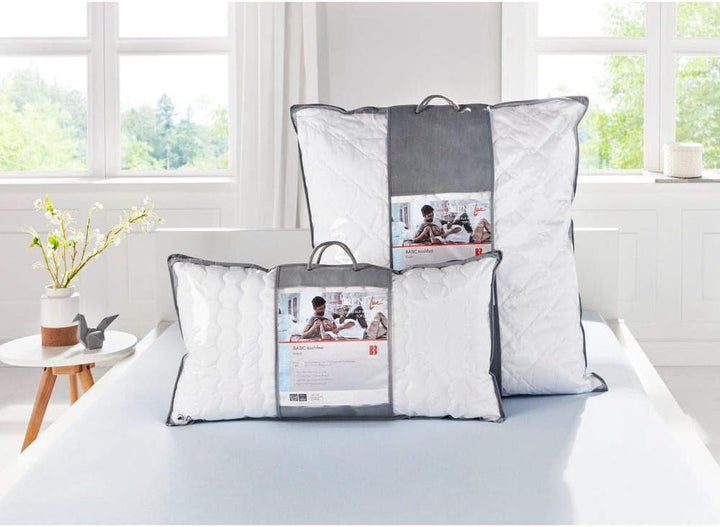 Badenia Trendline Pernă Comfort cu husă din bumbac, 40 X 80 cm, alb, certificată Oeko-Tex, produsă în conformitate cu standardul de calitate german