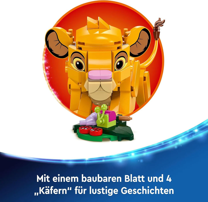LEGO Ç€ Disney Simba, puiul de leu al regelui, jucărie de construcție pentru copii, Playset fantezie cu figura leului, idee de cadou cool pentru fete și băieți de la 6 ani, jucărie pentru copii 43243