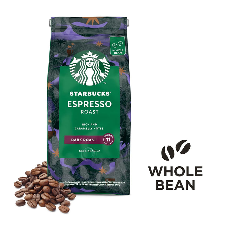 STARBUCKS Espresso Roast, Dunkle Röstung, Ganze Kaffeebohnen 200G (6Er Pack)