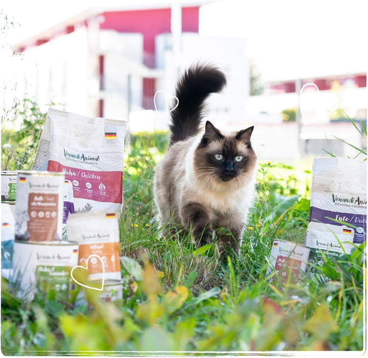 Venandi Animal - Hrană umedă premium pentru pisici, pachet degustare - pui, curcan, vită 6 X 400 G (pachet de 6), fără cereale și naturală