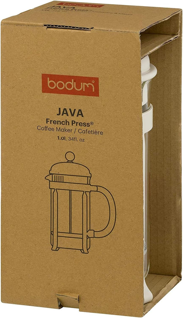 Cafetieră Bodum 1903-913 Java, 3 căni, 0,35 L, multistrat, albă, 7,5 x 13,5 x 18,9 cm