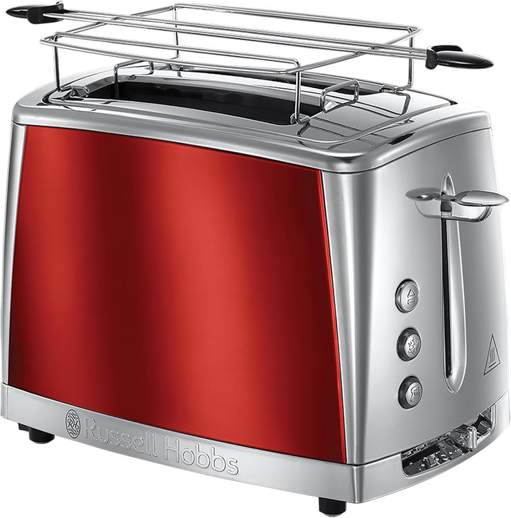Russell Hobbs 23240-56 Luna Solar Red Digital Glass, Tehnologie cu cap de duș, Sistem de încălzire rapidă, Cafetieră, Oțel inoxidabil/Plastic, 1,5 litri, Roșu