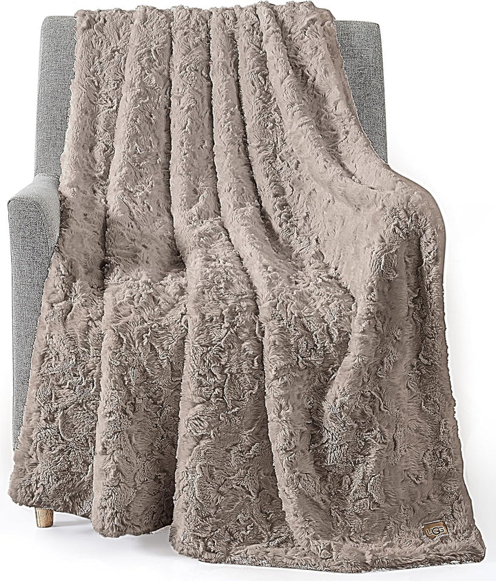 UGG Adalee 10483 Ãœberwurfdecke Aus Weichem Kunstfell, Wendbar, LuxuriÃ¶s, GemÃ¼tlich, Flauschig, Flauschig, Hotelstil, Boho, Heimdekoration, Weiche, LuxuriÃ¶se, Bequeme Decken FÃ¼r Couch, 178 X 127 Cm,