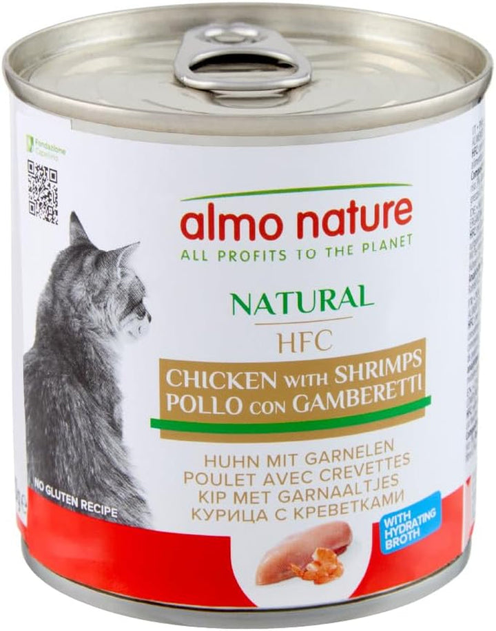 Almo Nature HFC Natural - Hrană umedă pentru pisici adulte - File de pui - de calitate umană, fără gluten și monoproteină - 280G, pachet de 12