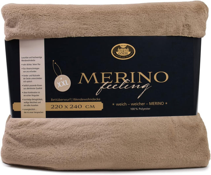 Gözze - Pătură confortabilă, Reversibilă, Densitate mare 600 G/M², 150 X 200 Cm - Verde închis Paturi si Cuverturi Besuche den GÃ¶zze-Store Taupe 220 X 240 Cm