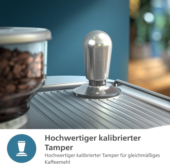 Espressor semiautomat Philips Barista Brew - Espresso simplu și dublu + buton Americano, recipient dublu pentru boabe de cafea de 280 g, ghidare intuitivă, tamper calibrat (PSA3228/41)