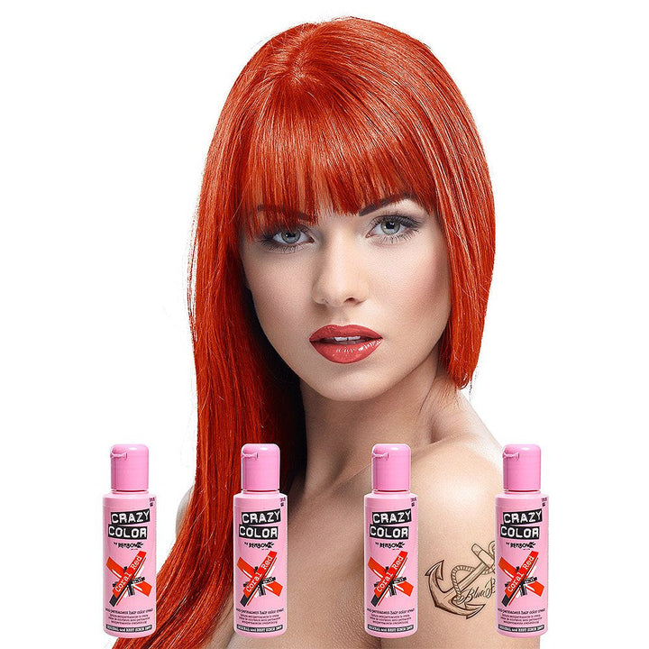 Renbow Semi-Permanent Hair Colour Vopsea portocalie 60-100 ml, 1 pachet (1 x 115 g) Vopsea pentru par Naty Shop Roșu, roz 400 Ml (1 pachet)