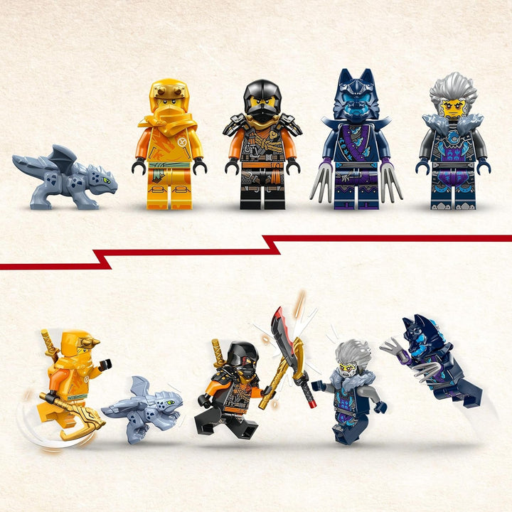 LEGO NINJAGO Arin's Ninja Off-Road Buggy, jucărie ninja cu mașină, dragon și 4 mini figurine, set de aventură cu model Buggy pentru copii, cadou de ziua de naștere pentru băieți și fete de la 7 ani 71811
