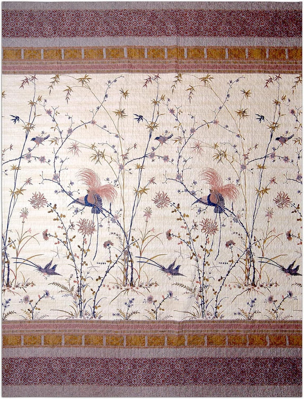 Cuvertură de pat Bassetti Fong, 100 57 fire per cm² / umplutură: 100% bumbac pur, crem, 220X255 cm Paturi si Cuverturi Bassetti Smântână 220X255 Cm