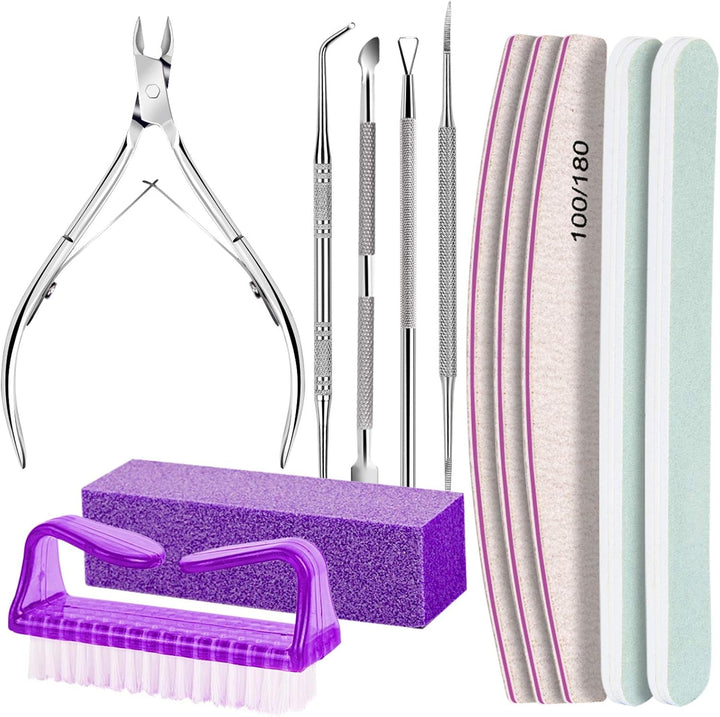 FANDAMEI Maniküre Set, Buffer Für Nägel, Nagelfeile 100/180, Nagelfeilen Für Gelnägel, Nagelhautschieber, Buffer Für Gelnägel, Feilen Für Gelnägel, Nagelzange, Nagelfeilen Set, Maniküre & Pediküre Set