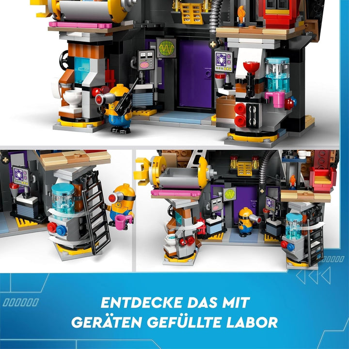 LEGO I - Simply Incorrigible 4 Vila de familie a lui Gru și a Minionilor, set de joacă pentru filmul I - Simply Incorrigible 4, jucărie pentru copii, cadou pentru băieți și fete începând cu vârsta de 8 ani 75583