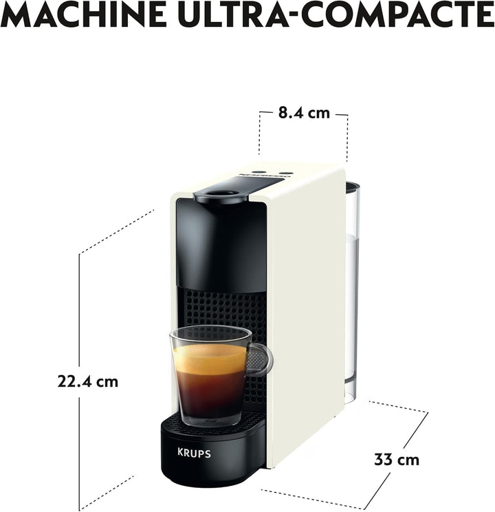 Krups Nespresso Essenza Mini Pure White Espressor de cafea cu capsulă de cafea Espresso Style Barista Espressor compact YY2912FD