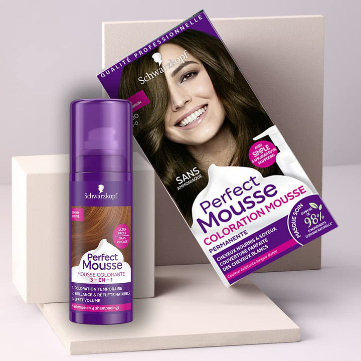 Perfect Mousse spumă de colorare permanentă, 668 Hasellnuss Vopsea pentru par Naty Shop