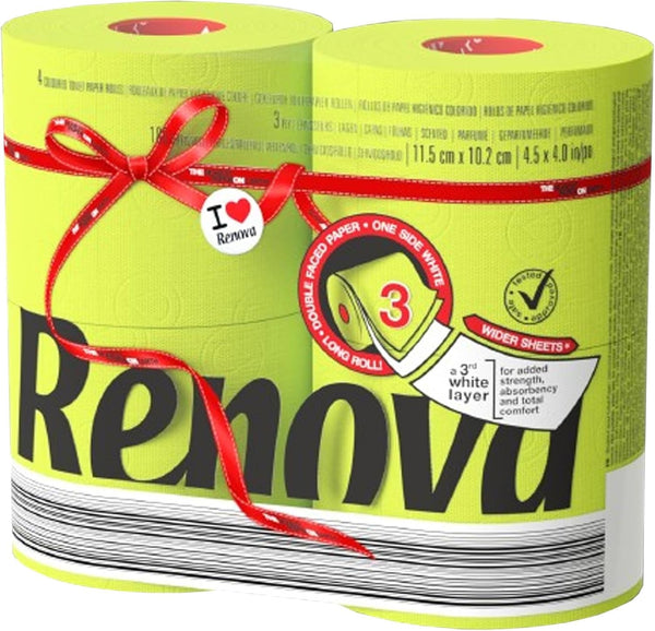 Hârtie igienică Renova, verde, 4 role