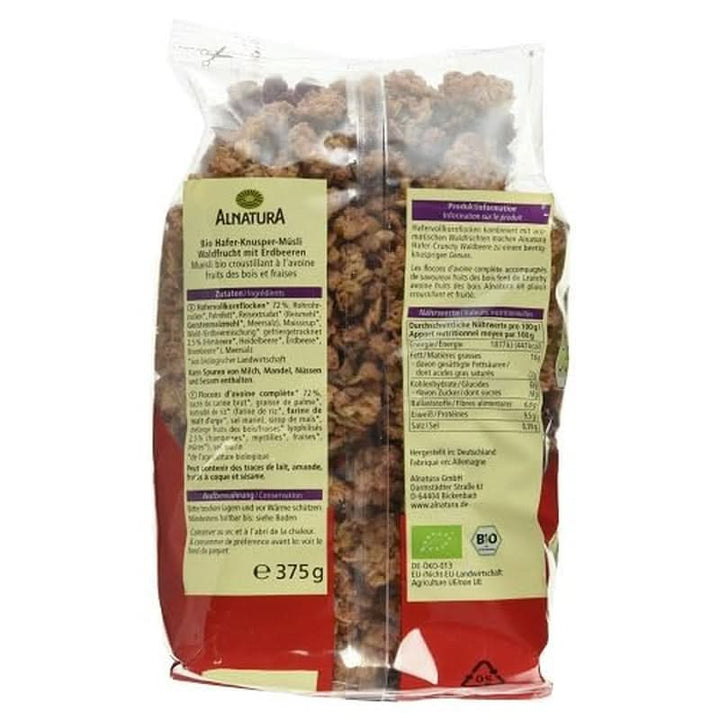 Ovăz organic Crunchy Wild Berry, 375 grame