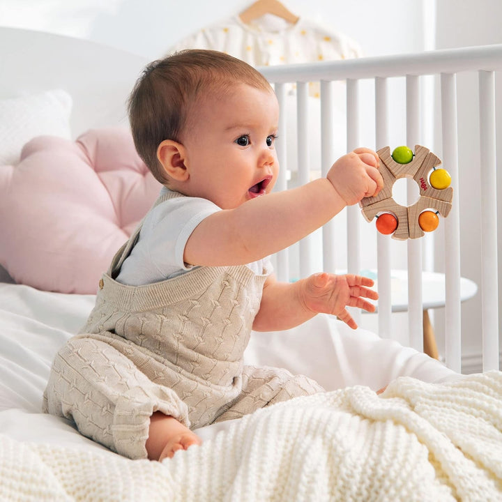 HABA 306692 - Jucărie de prins cu roată cu bile, Jucărie de prins de la 6 luni, Fabricat în Germania, Colorat Jucarii Bebe Naty Shop