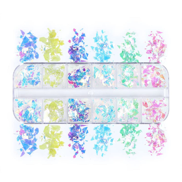 JMEOWIO sclipici pentru unghii 12 grile sirenă unghii decorare artă accesorii design unghii