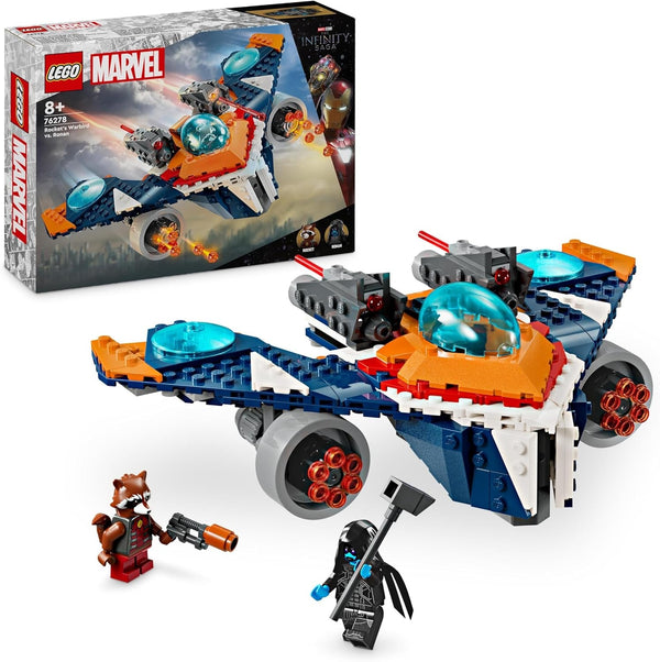 LEGO Marvel Rockets Spaceship Vs. Ronan, set cu navă spațială construibilă, jucărie cu supereroi din Gardienii Galaxiei cu figuri, cadou pentru băieți și fete de la 8 ani 76278