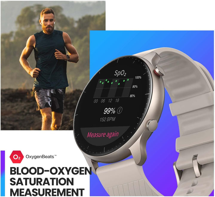 Amazfit [versiunea 2022] GTR 2 46mm smartwatch cu apeluri Bluetooth, 3 GB de stocare a muzicii, ceas sportiv cu 90 de moduri sportive, monitorizarea ritmului cardiac și SpO2, funcționează cu Alexa
