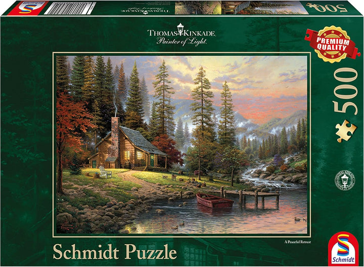 Schmidt Spiele 58455 Thomas Kinkade, Casă în munți, puzzle jigsaw 500 piese