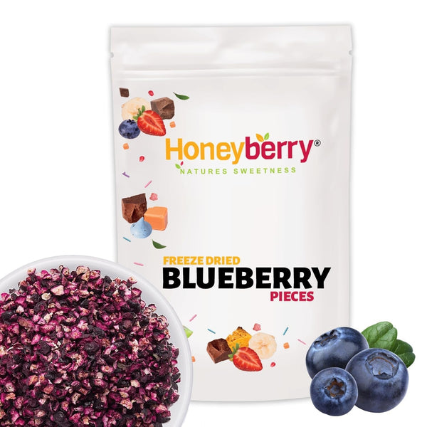 Afine liofilizate bucăți 100g - Afine liofilizate - Fructe liofilizate - Fructe uscate liofilizate - Perfect pentru coacere, decorarea prăjiturilor, muesli și deserturi Produse deshidratate Naty Shop 100G