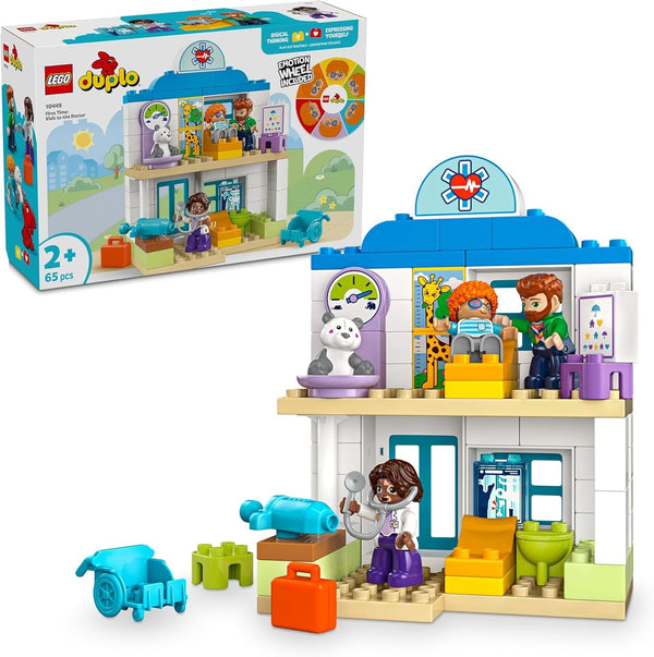 LEGO DUPLO Town Prima vizită la doctor, jucărie de construcție, set de joacă pentru a promova abilitățile motorii fine, cadou pentru copiii mici de la 2 ani, jucărie educativă, joc de rol în spital 10449