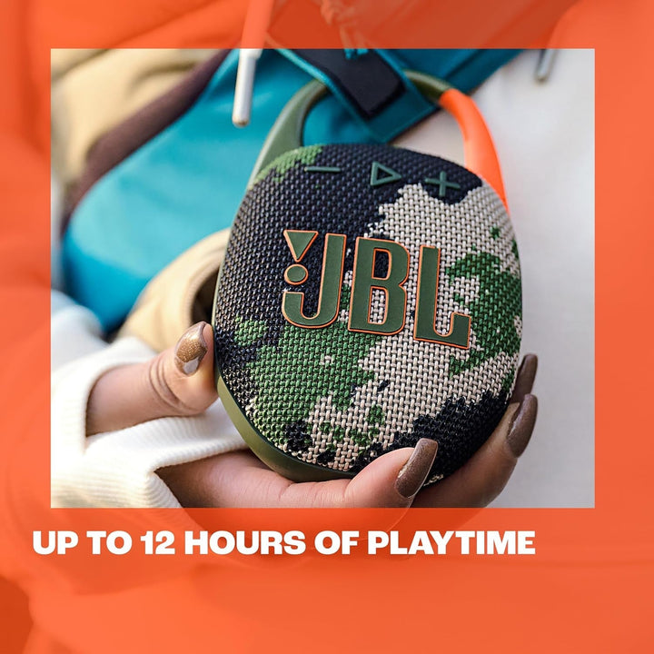 JBL Clip 5 - albastru - boxă portabilă Bluetooth cu sunet JBL Pro, bas profund și funcție Playtime Boost - rezistentă la apă și praf - 12 ore de funcționare