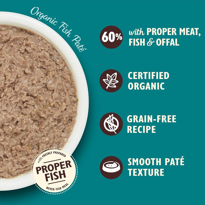 Lily'S Kitchen Made With Natural Ingredients Hrană umedă Pâté pentru pisici adulte Organic Fish Grain Free Recipe 19 X 85G