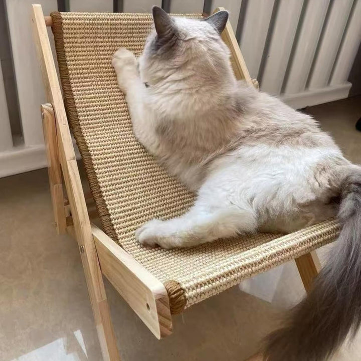 Pat reglabil pentru pisici, șezlong pentru pisici din sisal, pat pentru pisici din sisal, hamac pliabil pentru pisici, șezlong pentru pisici cu o capacitate de încărcare de 10 kg, reglabil pe 4 niveluri, pentru câini de talie mică, pisici, animale mici