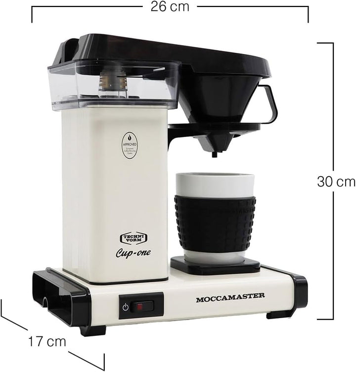 Moccamaster Cup-One, Cafetieră mică, Cafetieră cu filtru, Off-White, 300ML, Cremă, Culoare