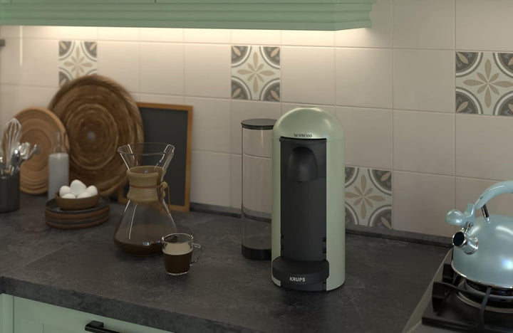 Krups YY2778FD Espressor cu capsule Nespresso Vertuo pentru espresso sau cafea, 40 ml până la 410 ml, alb titan