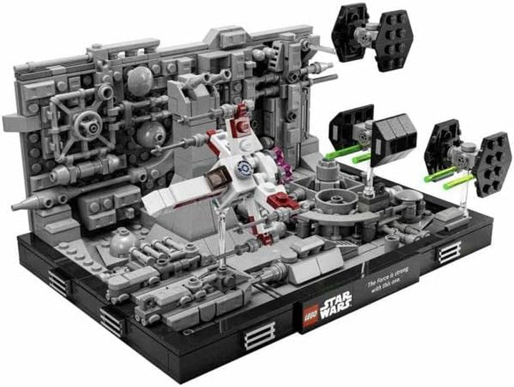 LEGO 75329 Star Wars Death Star Trench Run Diorama Set, kit model pentru adulți cu X-Wing-ul lui Luke Skywalker, merchandise pentru fani din A New Hope, decorare cameră, cadou
