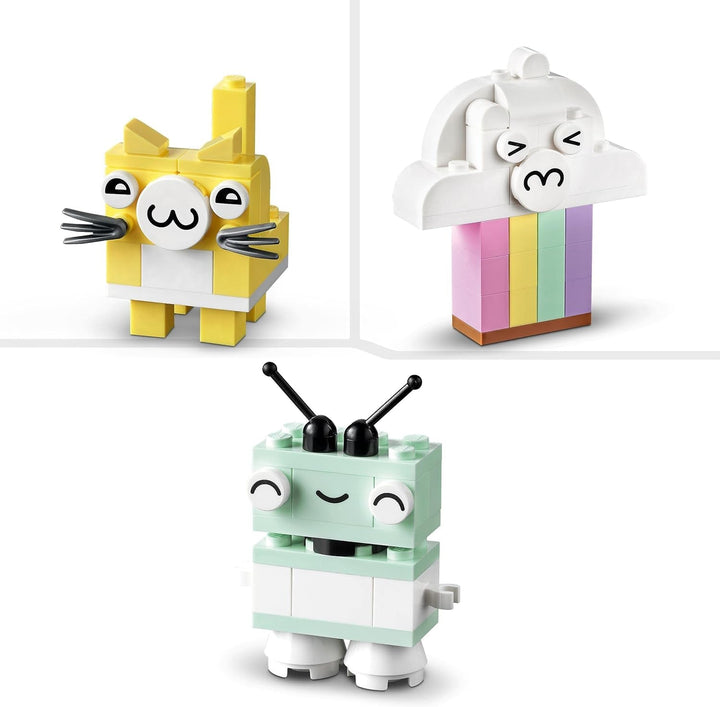 LEGO 11028 Classic Pastel Creative Building Set Brick Box, jucărie de construcție pentru fete și băieți cu vârsta de peste 5 ani Cu modele; înghețată, dinozaur, pisică și multe altele