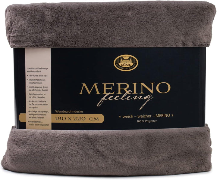 Gözze - Pătură confortabilă, Reversibilă, Densitate mare 600 G/M², 150 X 200 Cm - Verde închis Paturi si Cuverturi Besuche den GÃ¶zze-Store Antracit 180 X 220 Cm
