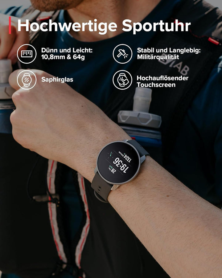 Ceas multisport SUUNTO 9 Peak Pro - Smartwatch robust în aer liber, ecran din sticlă de safir și 100 m rezistent la apă, ușor și subțire, GPS precis, durată lungă de viață a bateriei, măsurare a ritmului cardiac la încheietură