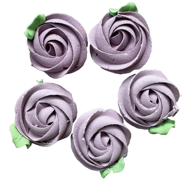 Set di 5 decorazioni commestibili in miele, fiori viola