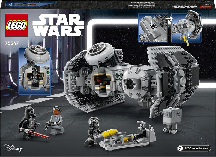 LEGO Star Wars TIE Bomber Model Kit cu Darth Vader Minifigure cu Lightsaber și Gonk Droid, jucărie construibilă cu Starfighter ca un cadou 75347