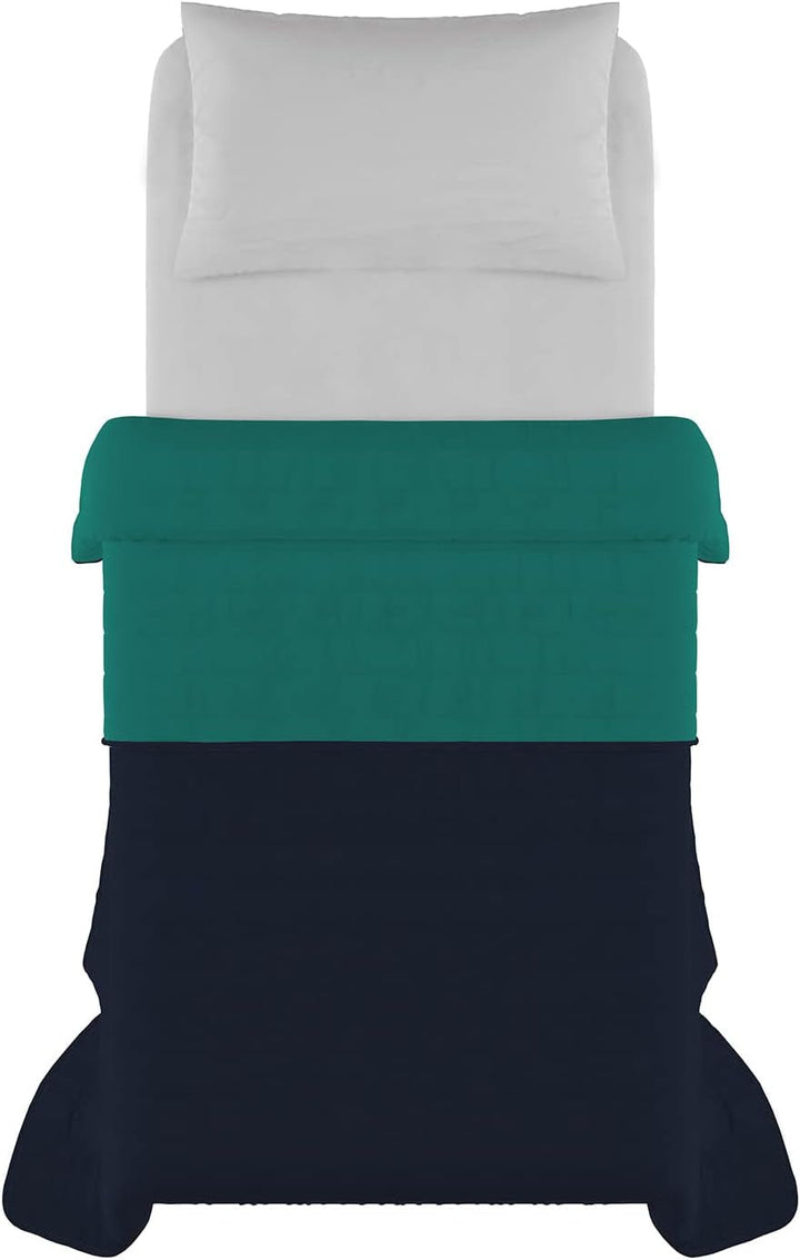 Lenjerie de pat italiană Estivo pat simplu, lenjerie, Aqua, 170 X 270 Cm Plapumi si pilote Naty Shop