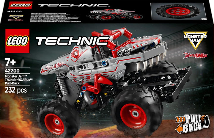 LEGO Technic Monster Jam Thunderroarus, camion monstru de jucărie cu funcție de retragere, jucărie de construcție pentru copii, cadou pentru băieți și fete cu vârsta de 7+ 42200