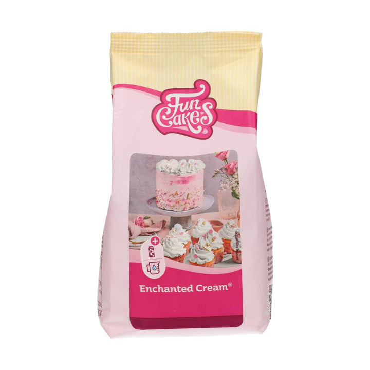 Funcakes Mix Für Enchanted Cream®: Einfach Zu Verwendende, Sehr Leichte Und Flauschige Schneeweiße Creme, Perfekt Zum Füllen Und Abdecken Von Kuchen Oder Als Belag Für Cupcakes, Halal., 900 G