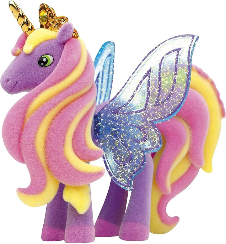 Galupy Unicorn - Pachet de 3 figurine unicorn, jucării unicorn de colecționat, figurine ponei cu aripi strălucitoare și cristal Swarovski