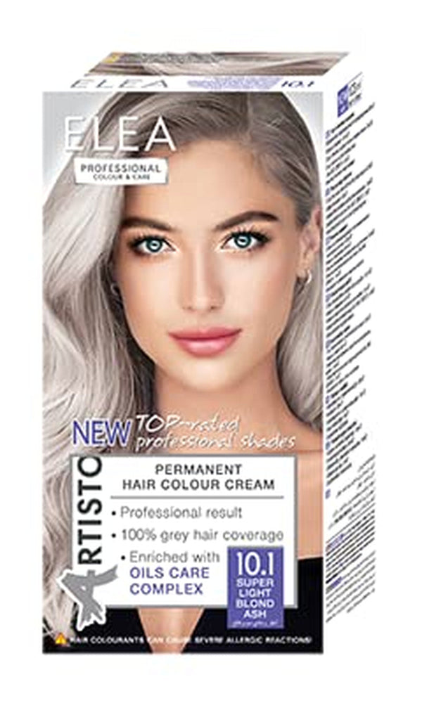 Culoarea permanentă a părului Color & Care 120ml, rezultat profesional, acoperirea părului gri, îmbogățită cu complexe de îngrijire a uleiurilor-Culoarea părului de lungă durată (10.1 Super blond deschis cenușă) Vopsea pentru par Naty Shop 10.1 Cenușă blondă super deschisă