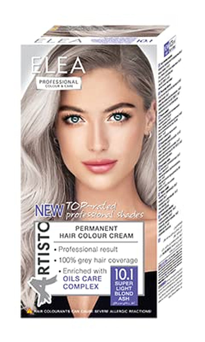 Culoarea permanentă a părului Color & Care 120ml, rezultat profesional, acoperirea părului gri, îmbogățită cu complexe de îngrijire a uleiurilor-Culoarea părului de lungă durată (10.1 Super blond deschis cenușă) Vopsea pentru par Naty Shop 10.1 Cenușă blondă super deschisă