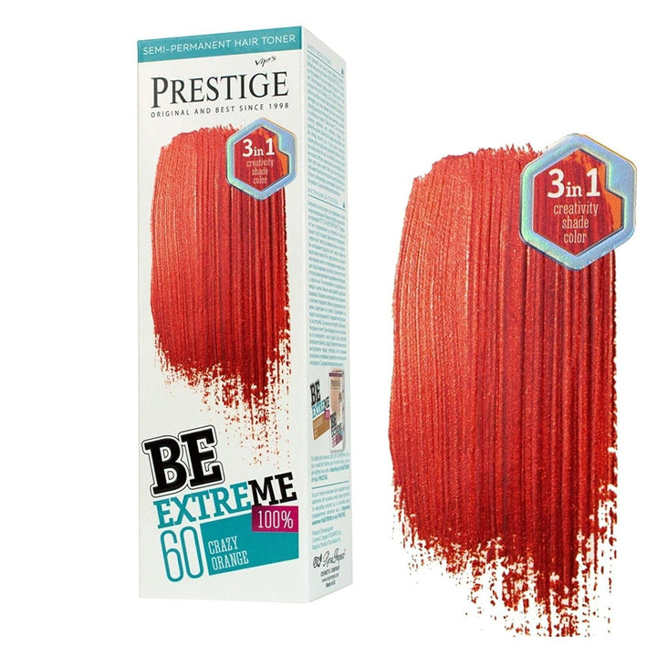 Vip's Prestige Be Extreme | Tonic semipermanent pentru păr 50 Wild Green | Pigment pur | Adaugă culoare părului vopsit sau cărunt | Rezultat temporar | Fără amoniac, fără parabeni, fără PPD Vopsea pentru par Naty Shop 60 Portocaliu nebun