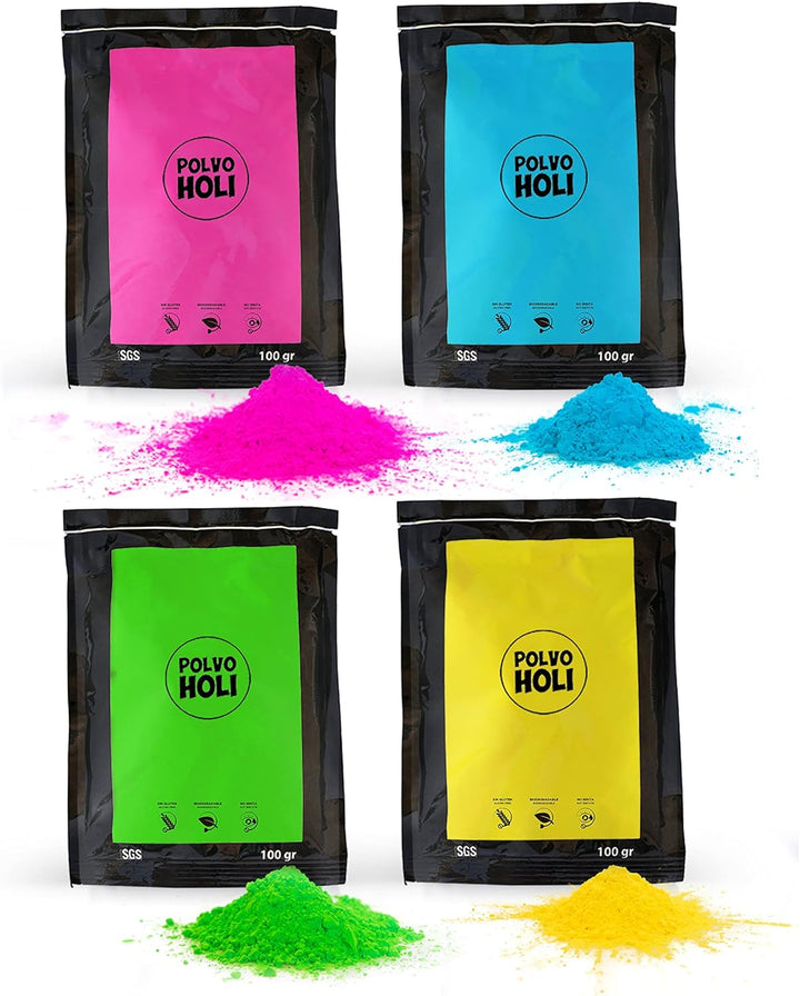 POLVO HOLI Packung Mit 400 G, 4 Beutel À 100 G, 4 Farben